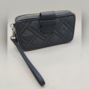 Vera Bradley RFID Smartphone Quilted Microfiber Wristlet Charcoal Gray